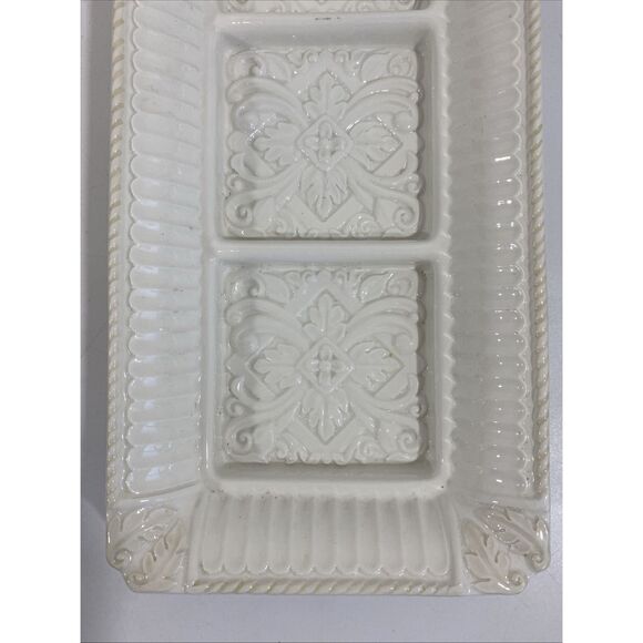 LENOX BUTLER’S PANTRY 3 SECTION RECTANGULAR Condiment DISH, TRAY, 13" X 6" X 2” - Picture 4 of 5